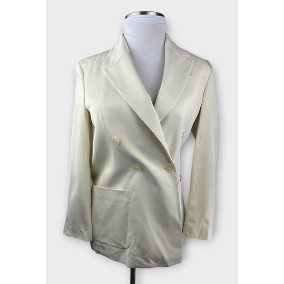 BR Manifattura Emmetex Italian Crepe Double Breasted Blazer Jacket Oversized 2 - Picture 3 of 16